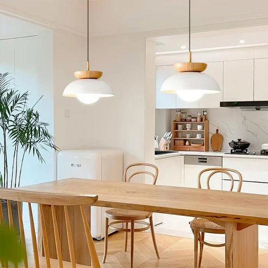 Suspension Nordic en Bois Mi-Dur – Lampe Moderne et Élégante