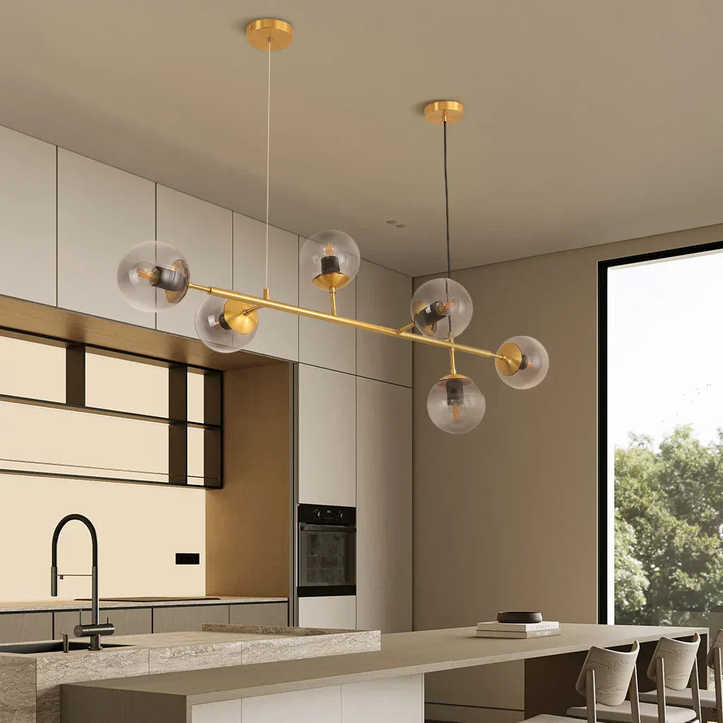 Suspension Orb - Lampe Moderne avec Boules en Verre, Design Élégant en Or ou Noir