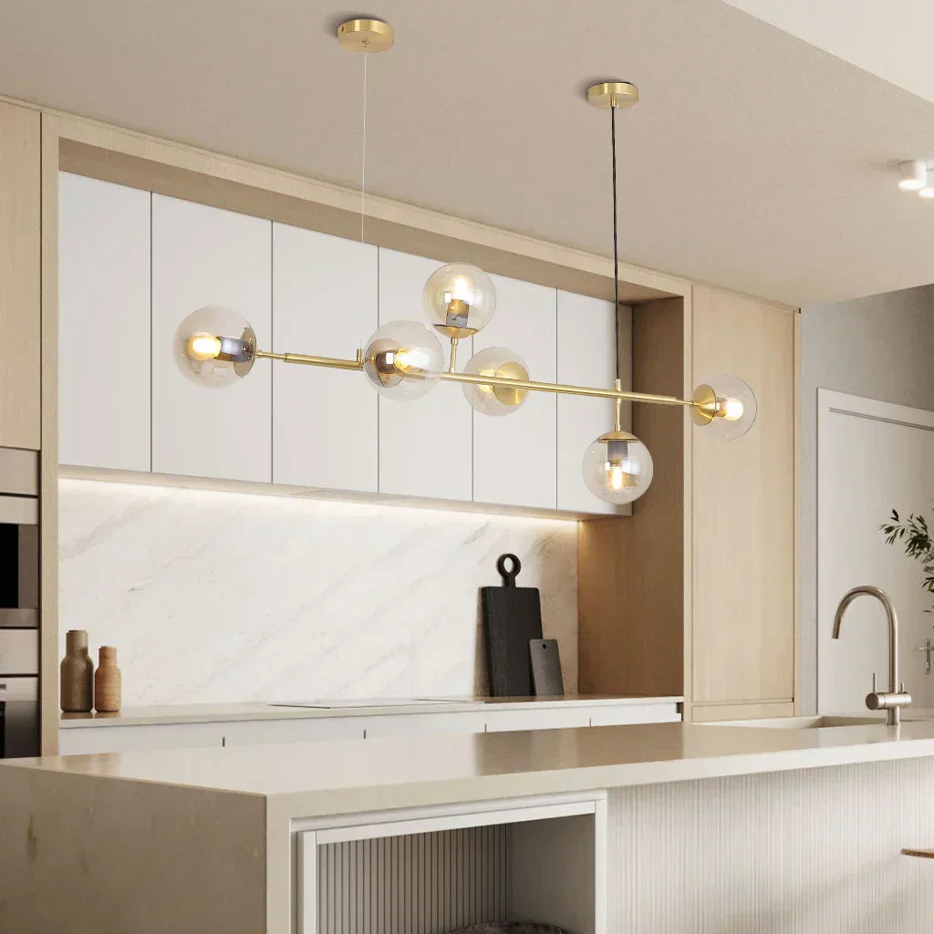 Suspension Orb - Lampe Moderne avec Boules en Verre, Design Élégant en Or ou Noir