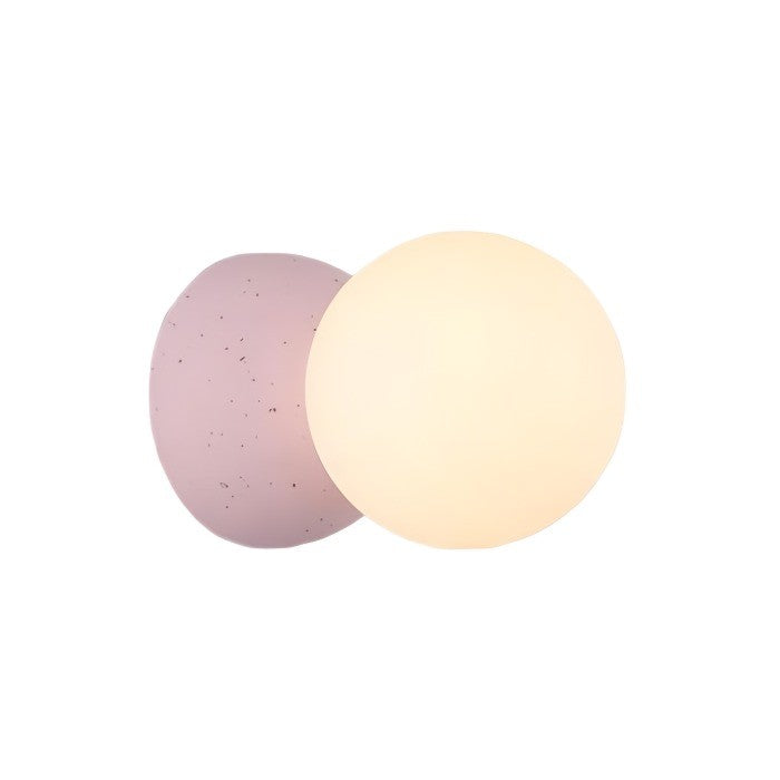 Suspension Origo – Design Géométrique en Zement, Pierre Volcanique et Verre Opale