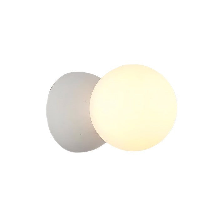 Suspension Origo – Design Géométrique en Zement, Pierre Volcanique et Verre Opale