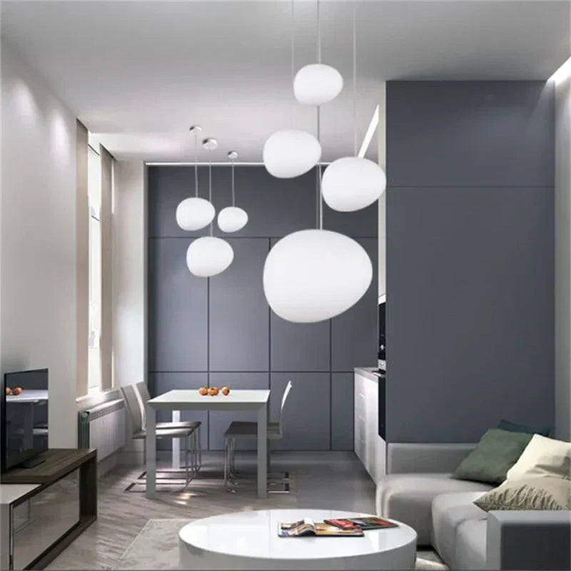 Suspension Nado en Verre Satiné – Design Minimaliste, Lumière Douce, Différents Tailles