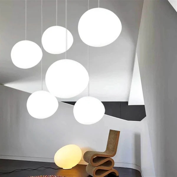 Suspension Nado en Verre Satiné – Design Minimaliste, Lumière Douce, Différents Tailles