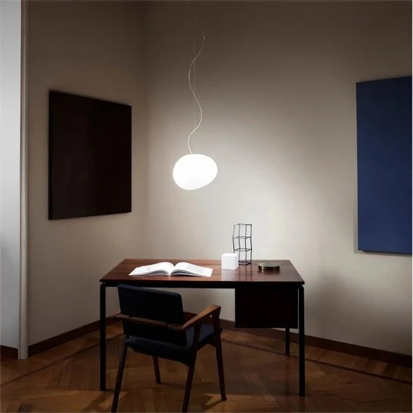 Suspension Nado en Verre Satiné – Design Minimaliste, Lumière Douce, Différents Tailles