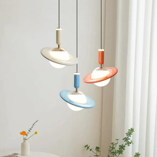 Suspension Saturn Design – Lampe LED Moderne avec Anneaux Ajustables
