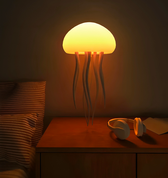 Lampe Méduse LED – Éclairage Relaxant Ajustable, Design Moderne Rechargeable avec Contrôle Tactile