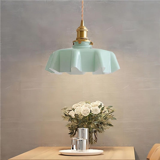 Lampe Suspendue Rétro Fleur en Verre - Glamour Nostalgique