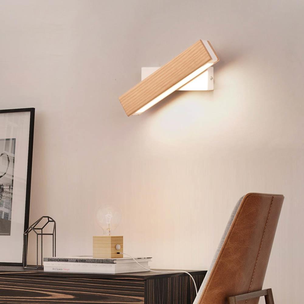 Lampe Murale LED en Bois et Métal - Éclairage Moderne et Élégant pour Intérieur