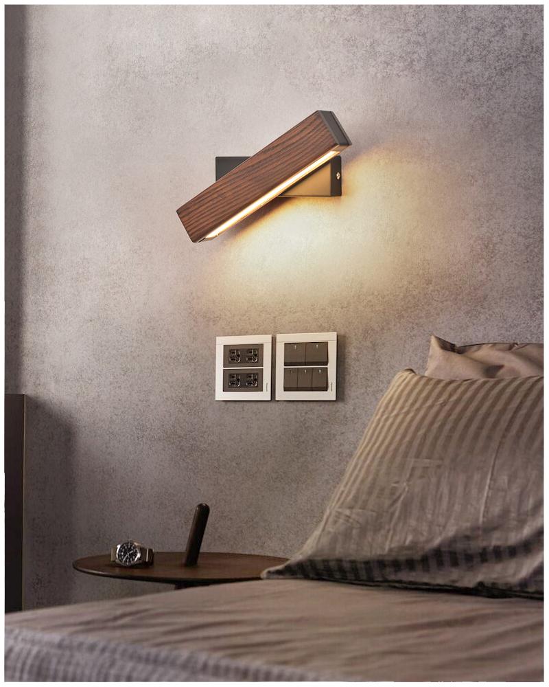 Lampe Murale LED en Bois et Métal - Éclairage Moderne et Élégant pour Intérieur