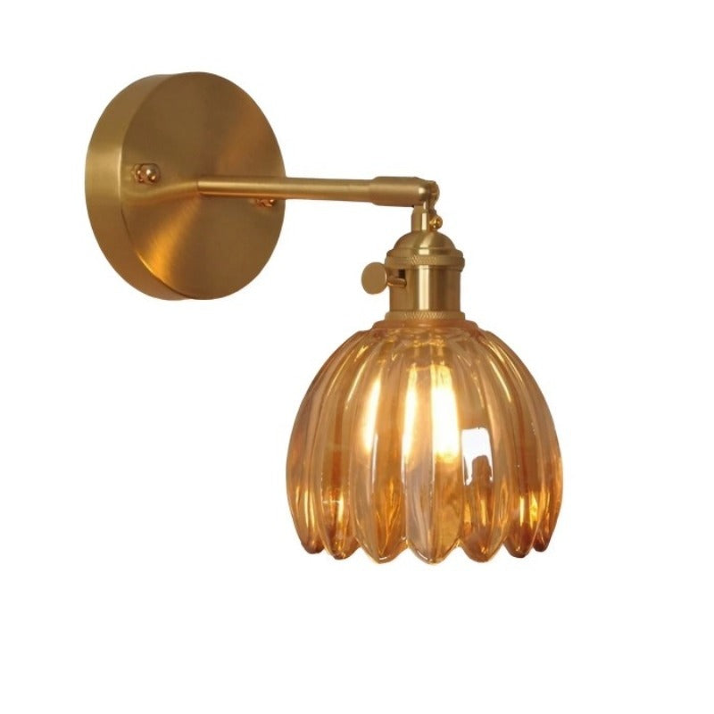 Lampe Murale en Verre Tulipe Vintage - Éclairage Floral Élégant