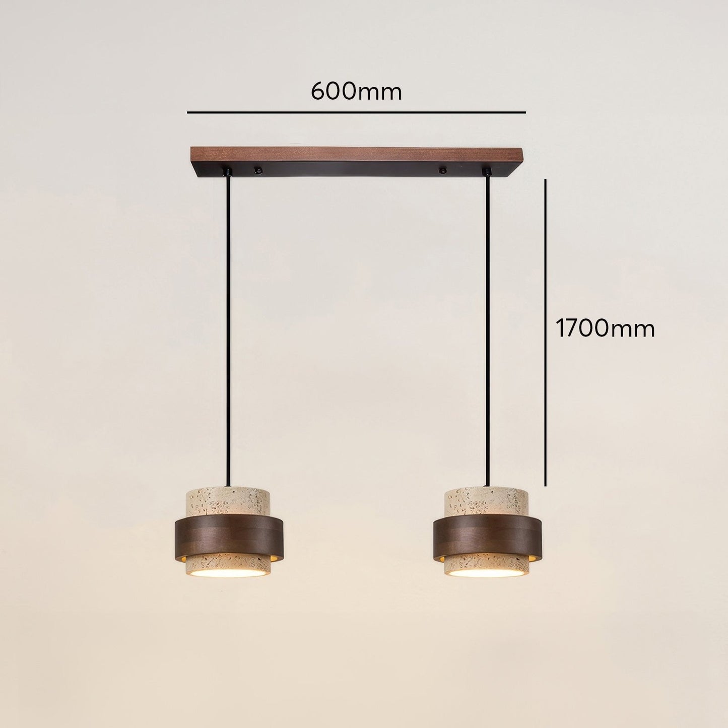 Lampe de Chevet Ascend Retro Wabi-Sabi – Élégance Minimaliste avec Travertin et Bois