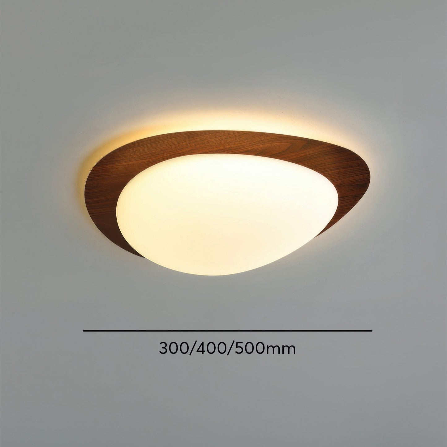 Plafonnier Scandinavian Pebble avec Grain de Bois - Design Minimaliste et LED Intégrée