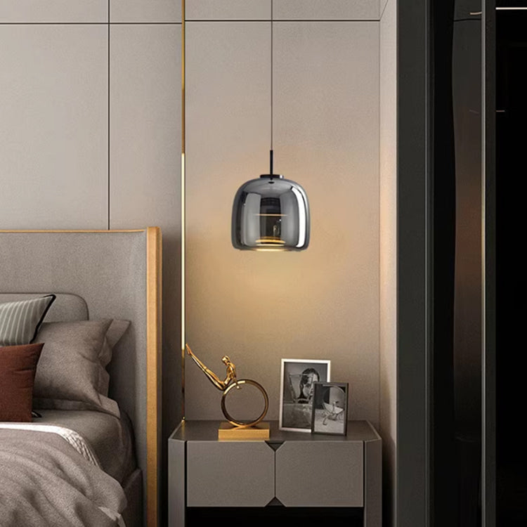 Suspension Nordic en Verre Noir – Design Élégant et Moderne avec Éclairage LED