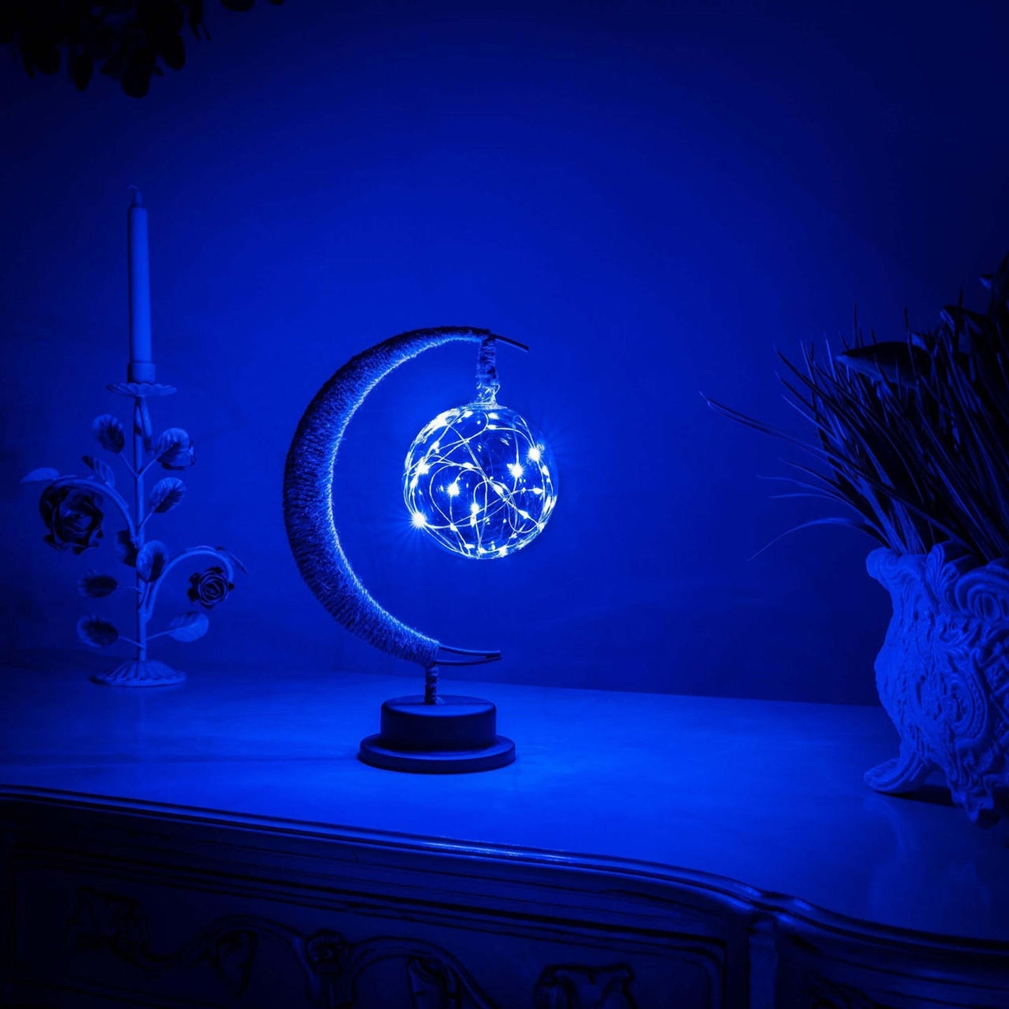 Lampe Lunaire Enchantée - Lune Magique en Verre avec Lumière LED