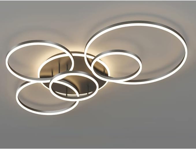 Plafonnier LED Moderne avec Télécommande - Éclairage Dimmable en Or et Noir