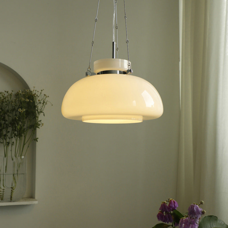 Suspension Milky en Verre et Métal – Lampe Moderne au Design Vintage Élégant