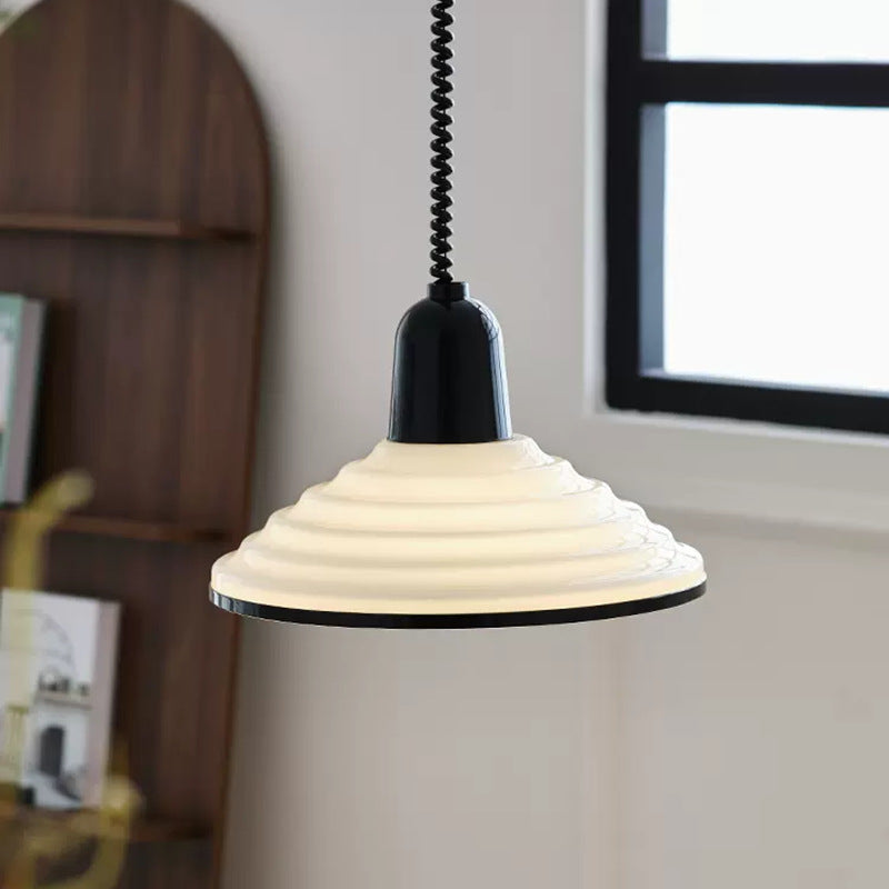 Suspension French Cream Wind Glass - Lampe en Verre Crème au Design Élégant