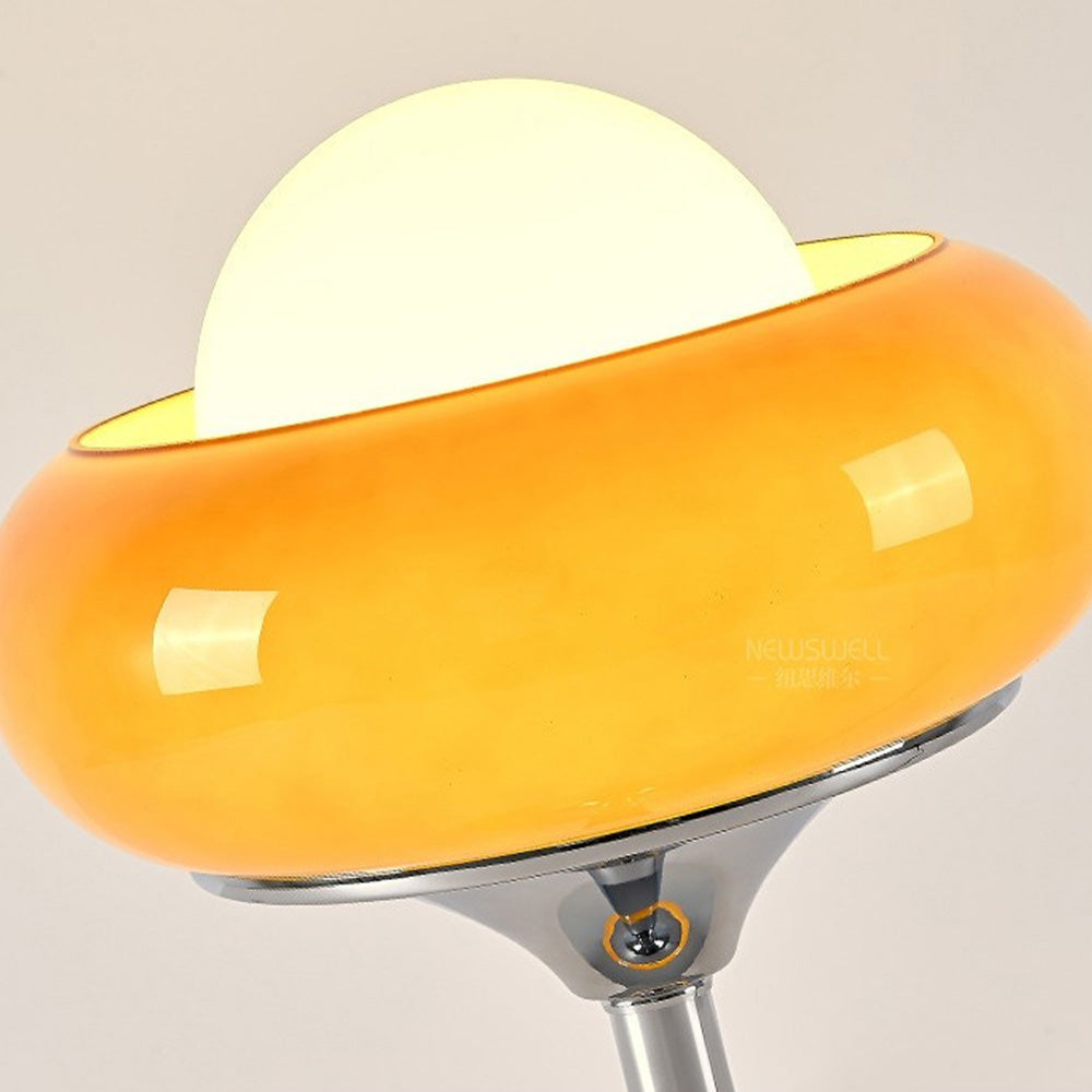 Lampe de Table Vintage Bauhaus Jaune en Verre - Design Élégant et Moderne