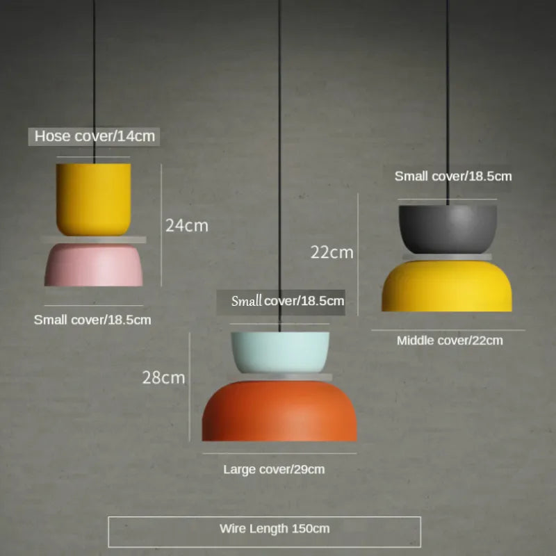 MacaronLight - Lampe Suspension Moderne Style Macaron Scandinave