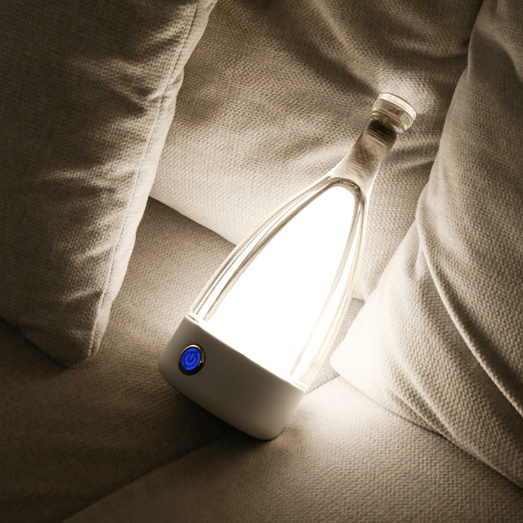 Lampe de Nuit Décorative Rechargeable en Forme de Bouteille de Vin – Éclairage Ambiance LED avec Fonction Dimmable