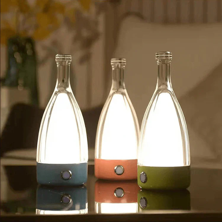 Lampe de Nuit Décorative Rechargeable en Forme de Bouteille de Vin – Éclairage Ambiance LED avec Fonction Dimmable