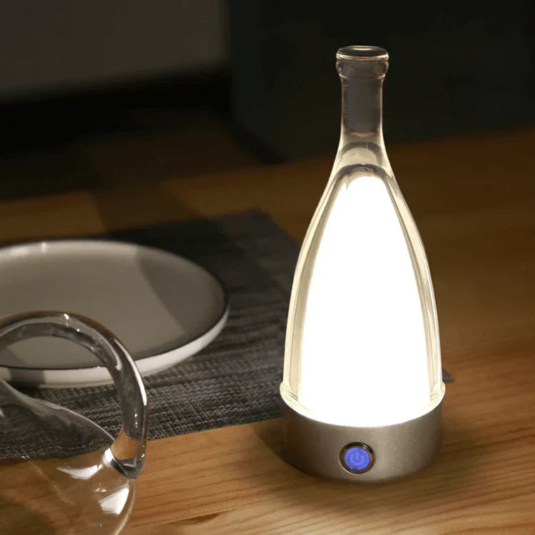 Lampe de Nuit Décorative Rechargeable en Forme de Bouteille de Vin – Éclairage Ambiance LED avec Fonction Dimmable