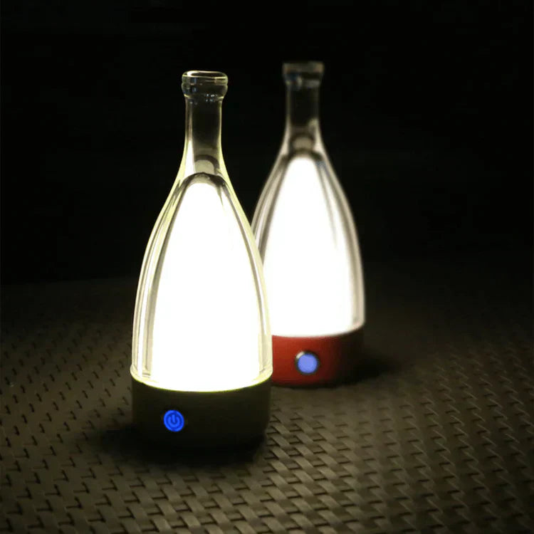 Lampe de Nuit Décorative Rechargeable en Forme de Bouteille de Vin – Éclairage Ambiance LED avec Fonction Dimmable