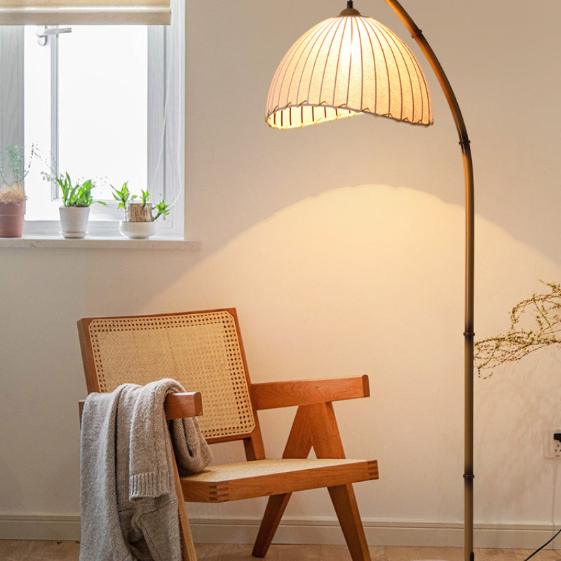 Lampe Sur Pied Japonaise en Bambou - Design Zen Minimaliste avec Douille E27
