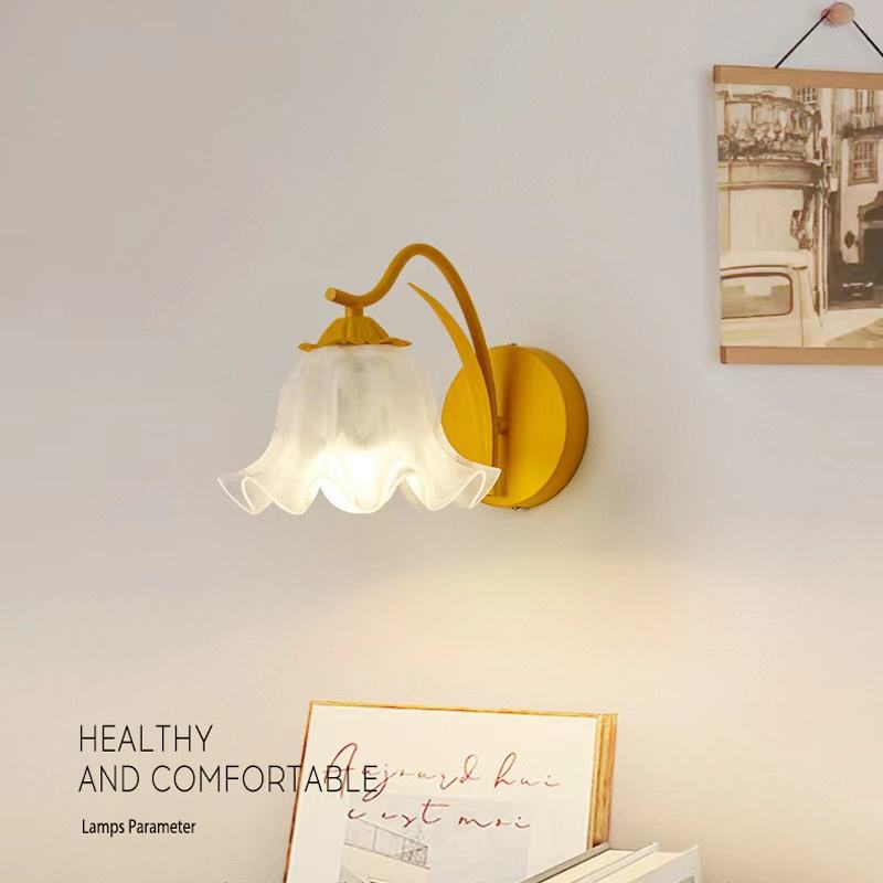 Lampe Murale Jardin Fleuri Retro Française - Applique Murale Élégante en Métal et Acrylique