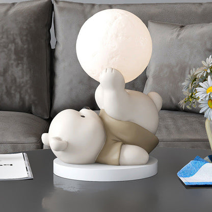Lampe de Table Teddybär avec Lune – Éclairage Apaisant pour Enfants et Décoration