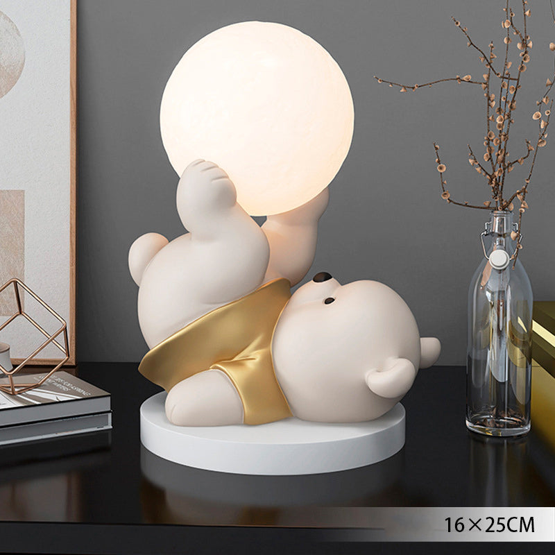 Lampe de Table Teddybär avec Lune – Éclairage Apaisant pour Enfants et Décoration