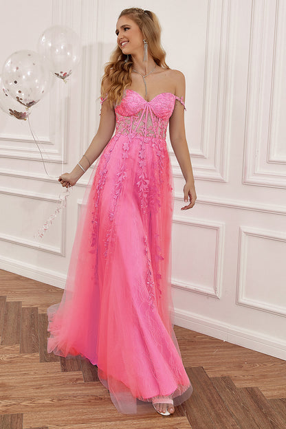 Robe de Soirée Élégance Sophie – Coupe A-Ligne, Détails Appliqués, Idéale pour Mariages et Événements Formels