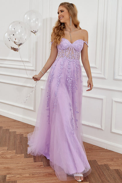 Robe de Soirée Élégance Sophie – Coupe A-Ligne, Détails Appliqués, Idéale pour Mariages et Événements Formels