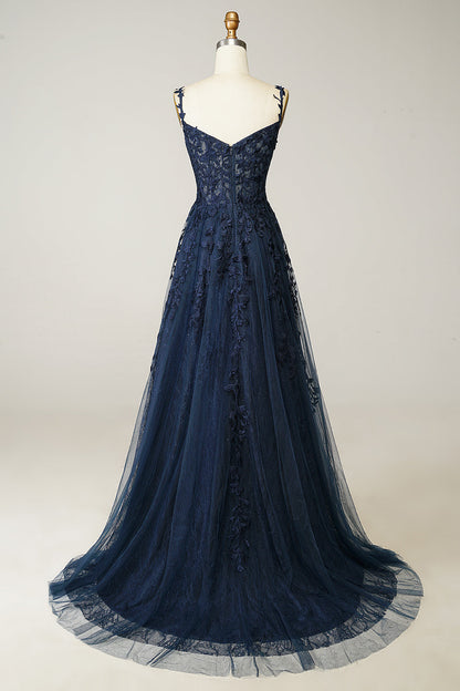 Robe de Soirée Élégance Sophie – Coupe A-Ligne, Détails Appliqués, Idéale pour Mariages et Événements Formels