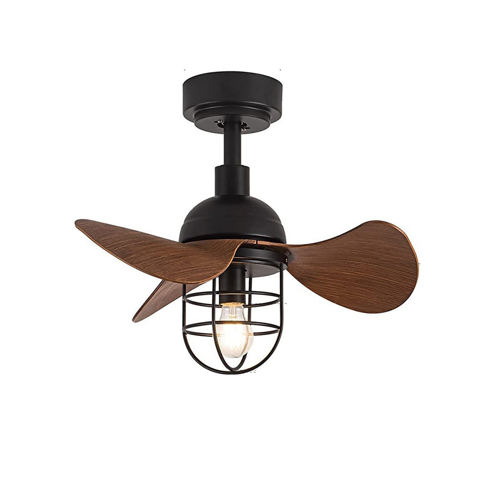 Ventilateur de Plafond avec Éclairage - Design en Noyer Foncé pour Petits Espaces