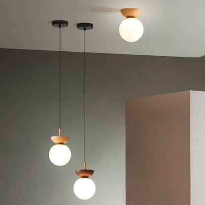 Suspension Log Japonaise - Lampe LED avec Lumière Réglable pour Ambiance Épurée