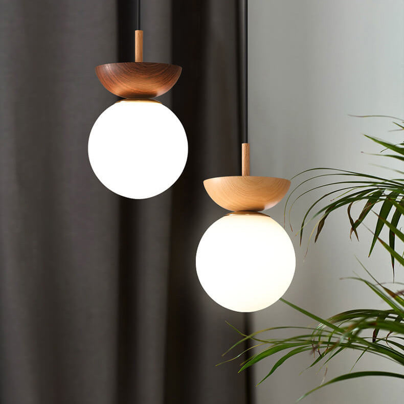 Suspension Log Japonaise - Lampe LED avec Lumière Réglable pour Ambiance Épurée