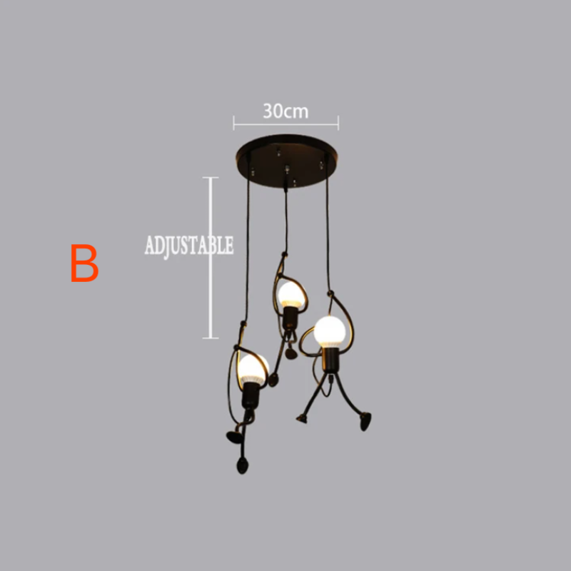 Lampe Suspendue Retro Iron Man - Design Humoristique et Élégant