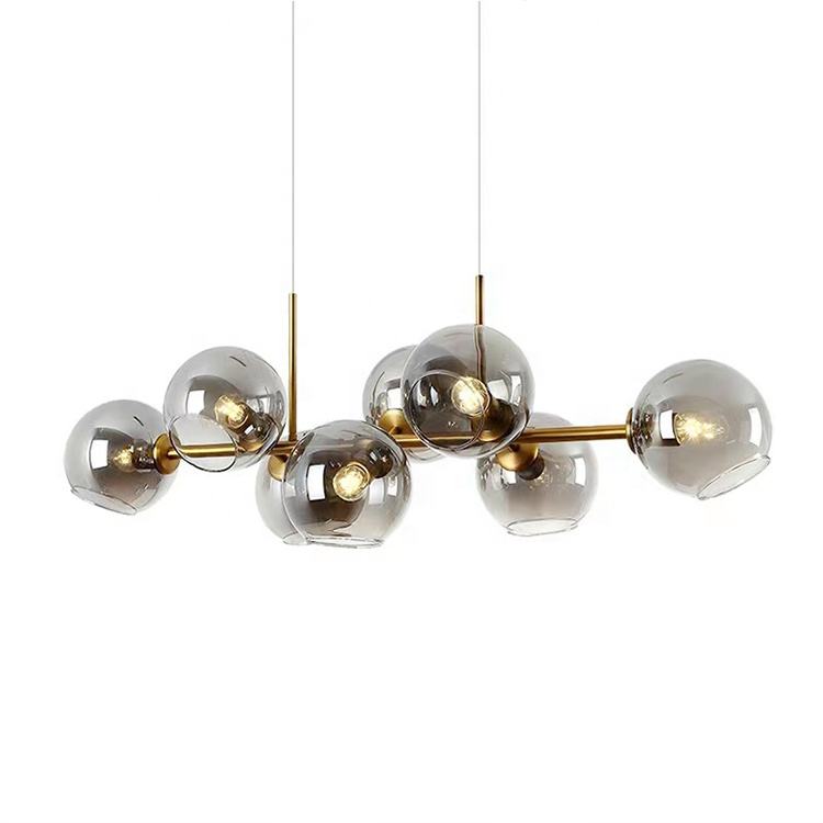 Chandelier Nordic à Boules de Verre – Style Moderne et Élégant en Métal et Verre