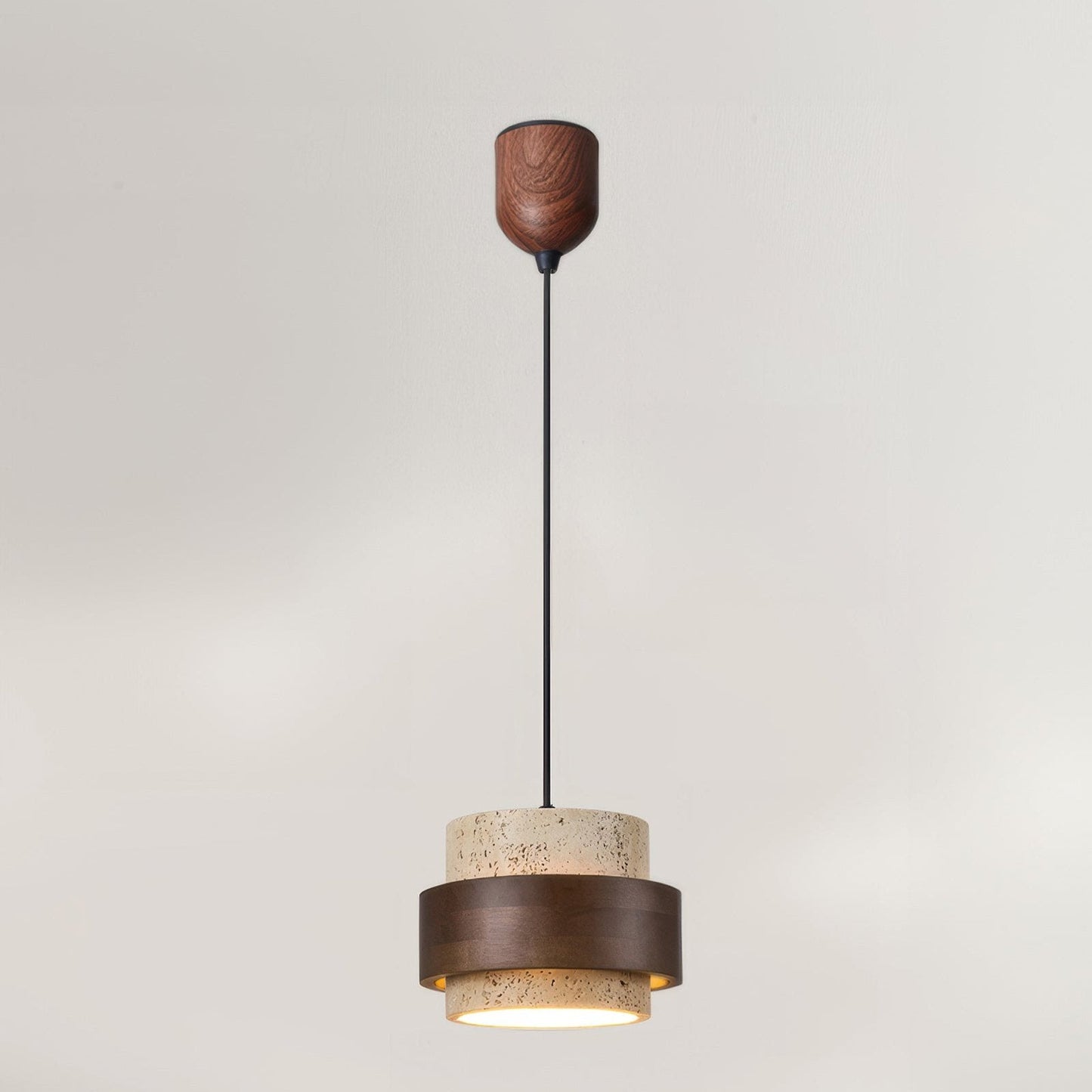 Lampe de Chevet Ascend Retro Wabi-Sabi – Élégance Minimaliste avec Travertin et Bois
