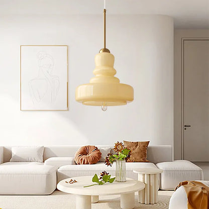 Lampe Pendante Bauhaus Kürbis en Verre - Design Élégant avec Détails en Laiton ou Fer