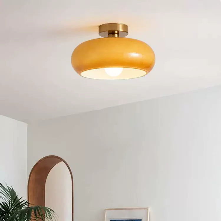 Chandelier en Verre Ambre Antique - Élégance Vintage pour Votre Intérieur