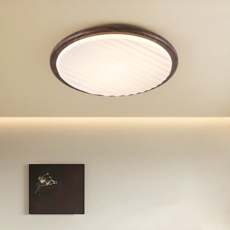 Plafonnier LED Rond Wooden Wrinkles - Design Naturel et Moderne pour Chambre