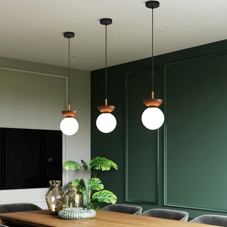 Suspension Log Japonaise - Lampe LED avec Lumière Réglable pour Ambiance Épurée