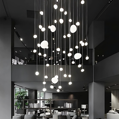 LumiPebble | Suspension Élégante en Verre et Galets