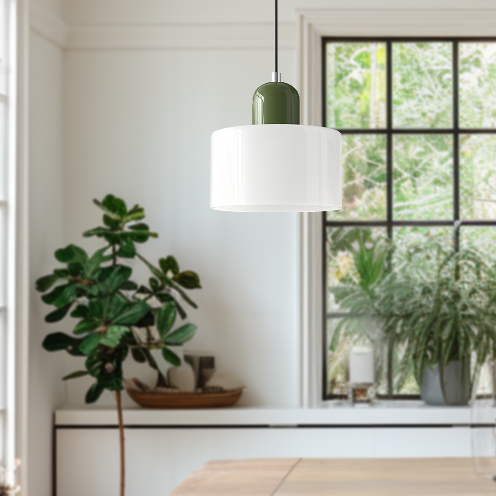 Lampe Pendante Bauhaus en Verre - Design Élégant avec Suspension Ajustable