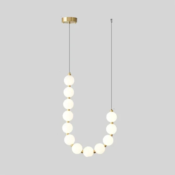 Chandelier Luxe Perles - Design Élégant en Métal et Acrylique, LED, H65 cm
