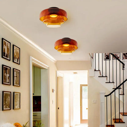 Plafonnier en Verre Design Médiéval Nordique – Éclairage Élégant et Chauffant pour Salon, Chambre ou Salle à Manger