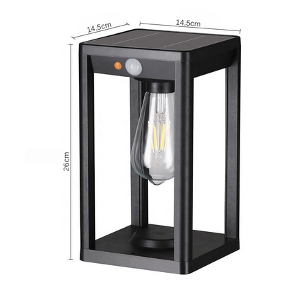 Lampe Solaire Pillar – Lampe Extérieure LED avec Détecteur de Mouvement
