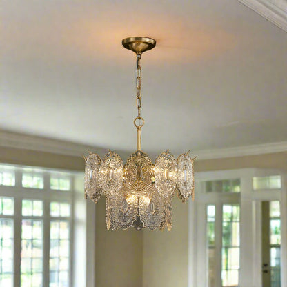 Lustre Cristal 5/7 Têtes – Élégance et Luxe avec Détails Enrichis